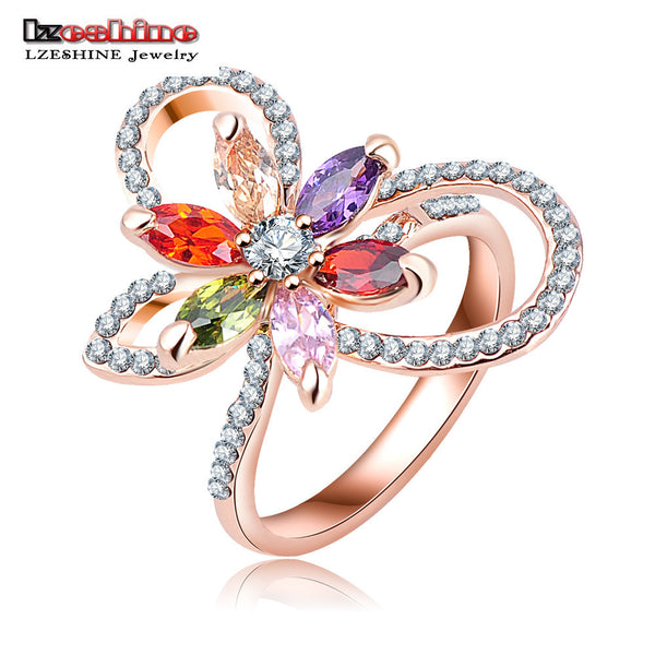 Luxury Flower Crystal Ring