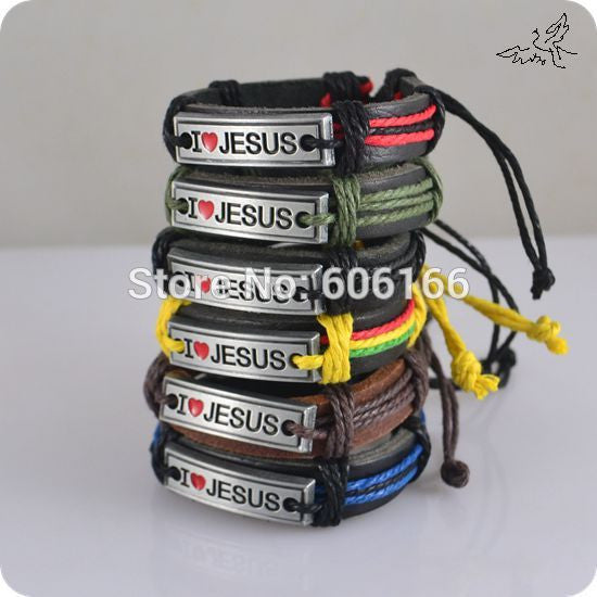 Leather I Love JESUS Bracelets