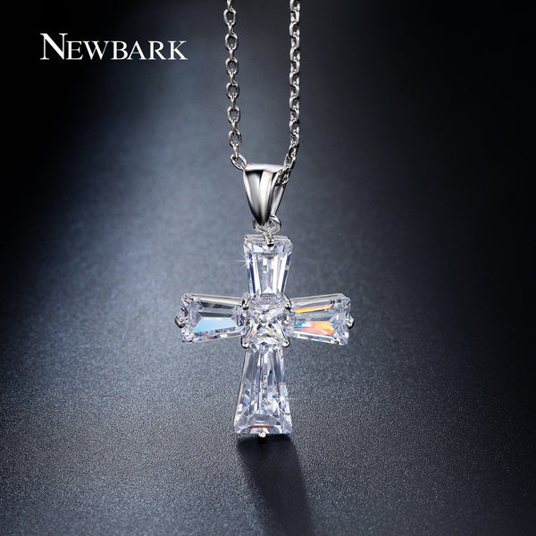 Elegant Cubic Zircon Cross Necklaces