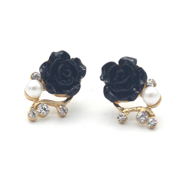 Korean Style OL Pink Rose Stud Earings