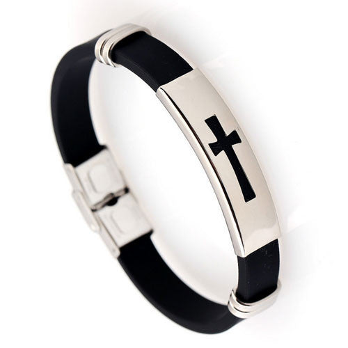 Stainless Steel Cross Men Bracelet